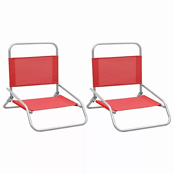 Klappbare Strandstühle 2 Stk. Rot Stoff günstig online kaufen