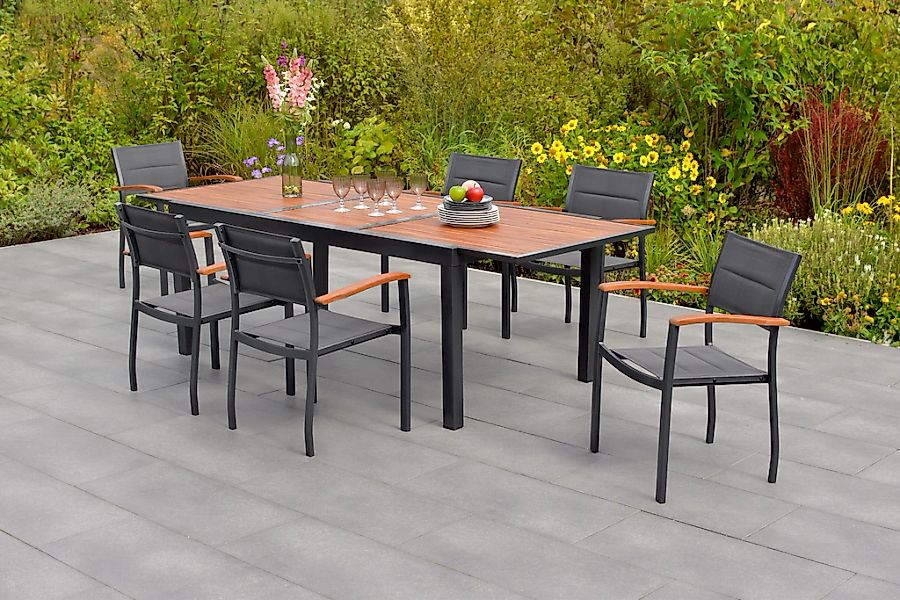 MERXX Garten-Essgruppe ""Paxos"" Set, Gepadded, pulverbeschichtetes Alumini günstig online kaufen