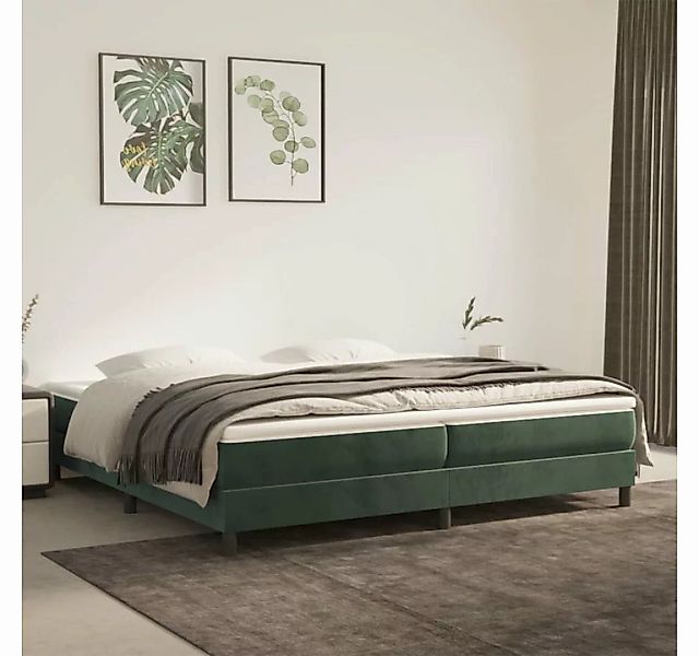furnicato Bett Boxspringbett mit Matratze Dunkelgrün 200x200 cm Samt günstig online kaufen