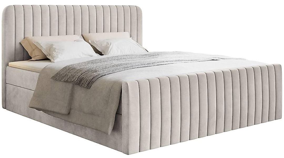 NADUVI Collection | Boxspringbett Adrien Samt mit Stauraum 140x200 günstig online kaufen