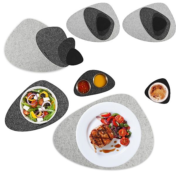 DuneDesign Platzset 16er Flusskiesel Tischset Filz günstig online kaufen
