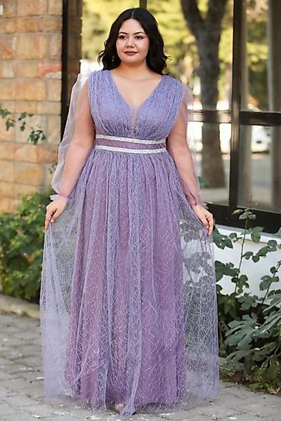 Modabout Abendkleid Langes Abendkleid Maxikleid für große Größen - NELB0588 günstig online kaufen