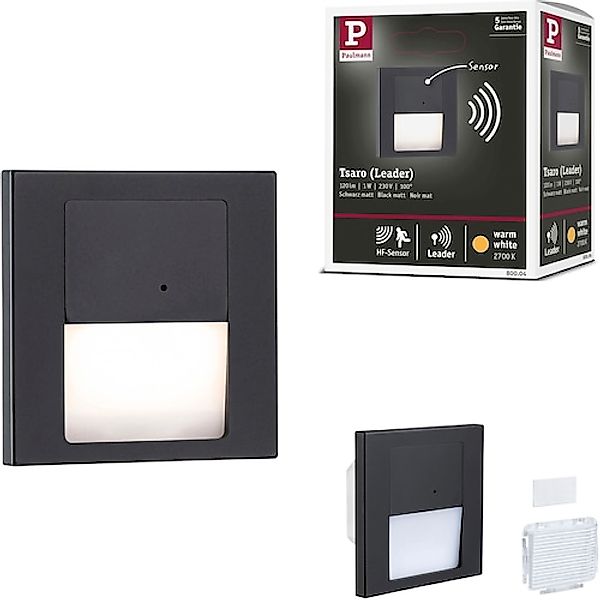 Paulmann LED Einbauleuchte »LED Wandeinbauleuchte Tsaro eckig 80x36mm«, 1 f günstig online kaufen