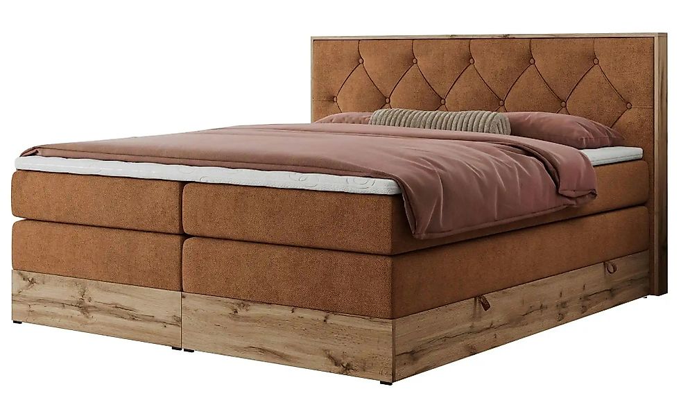 Boxspringbett mit Bettkasten Veneto King ¦ orange ¦ Maße (cm): B: 148 H: 11 günstig online kaufen