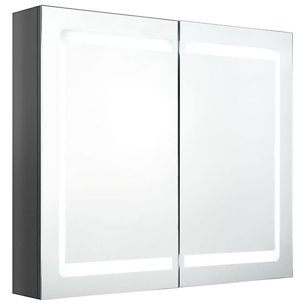 vidaXL Schrankmodule LED-Spiegelschrank fürs Bad Glänzend Grau 80x12x68 cm günstig online kaufen