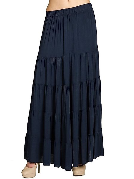 Caspar Faltenrock RO020 langer eleganter Damen Maxi Sommer Rock Maxirock - günstig online kaufen