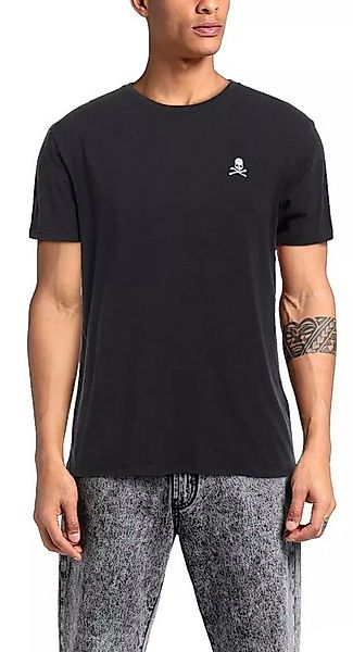 PHILIPP PLEIN T-Shirt Herren Shirt mit Totenkopf Stickerei Slim-Fit Zwei-Na günstig online kaufen