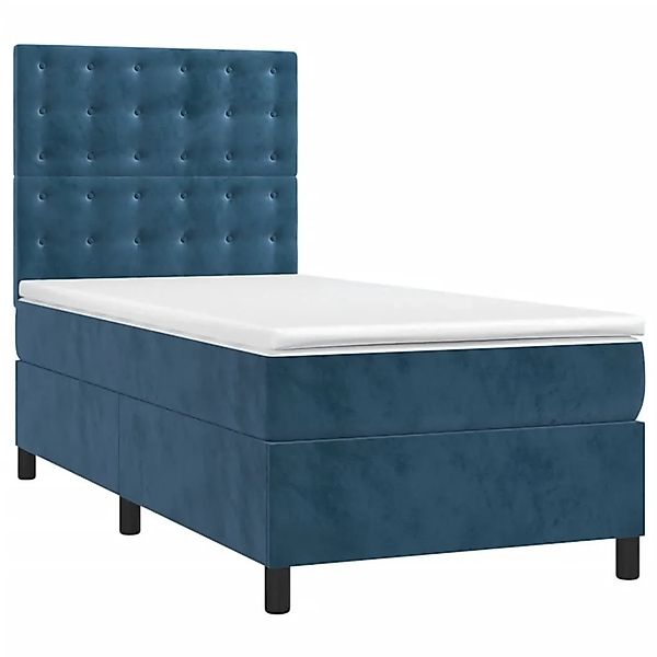 vidaXL Boxspringbett mit Matratze Dunkelblau 100x200 cm Samt 3143251 günstig online kaufen