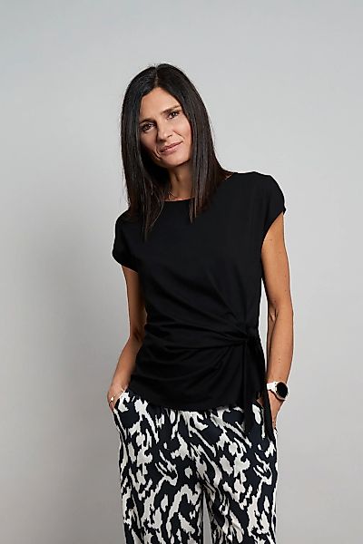 Seidel Moden Kurzarmshirt Rundhals-Shirt mit Knoten-Detail an der Seite - M günstig online kaufen