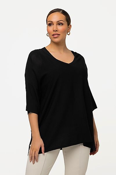 Ulla Popken Strickpullover Pullover Oversized V-Ausschnitt günstig online kaufen