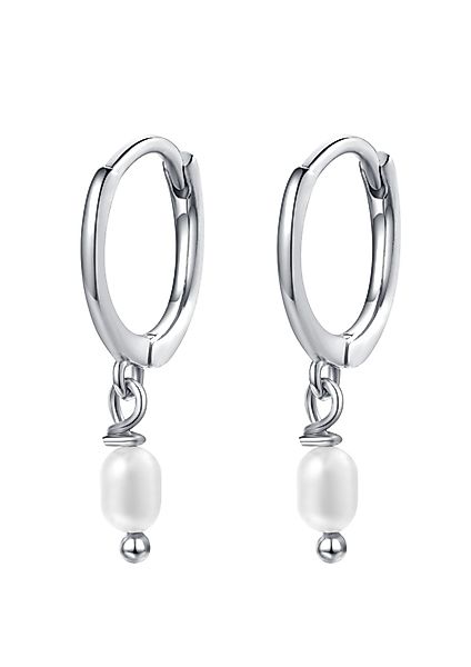Hey Happiness Paar Creolen Perle, Silber günstig online kaufen