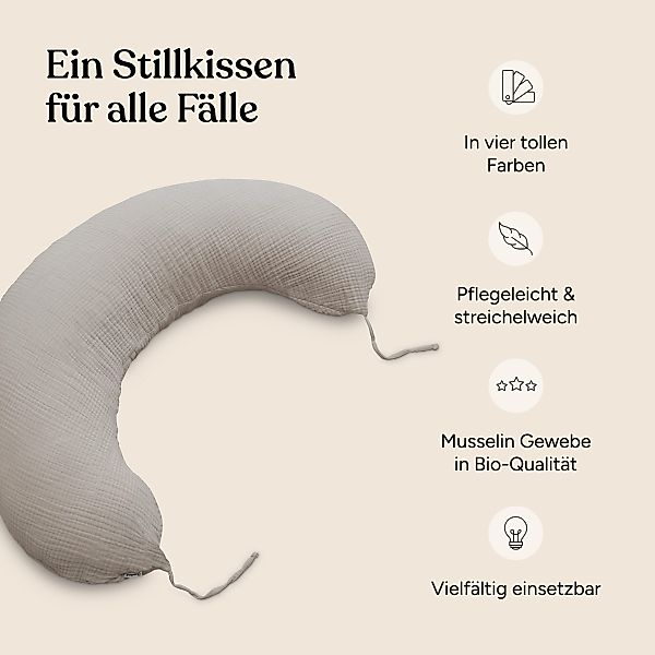 Ehrenkind Stillkissen Musselin aus hochwertiger Bio Baumwolle, Schwangersch günstig online kaufen