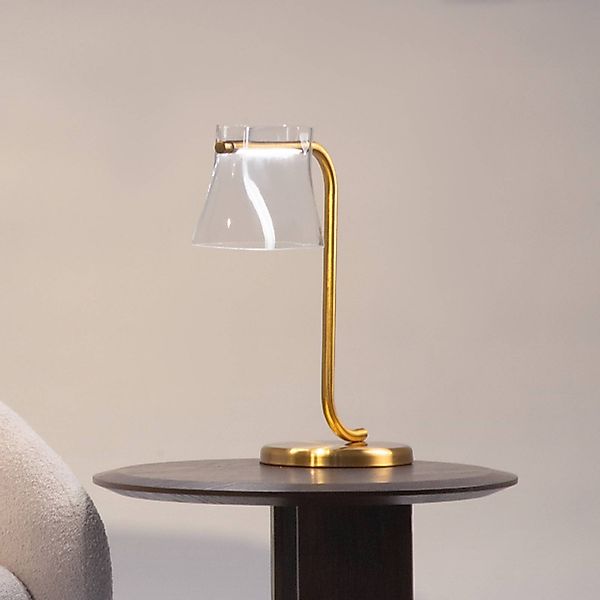 Maytoni LED-Tischleuchte Cabaret, messing/klar, Höhe 48,5 cm günstig online kaufen