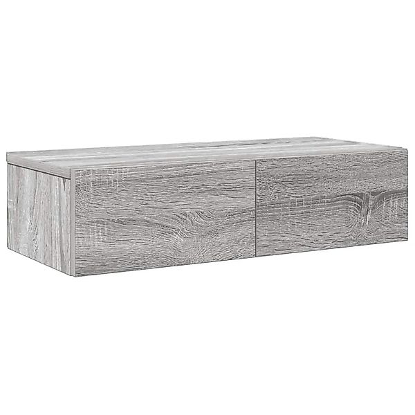 vidaXL Wandregal mit Schubladen Grau Sonoma 60x26,5x15cm Holzwerkstoff 8599 günstig online kaufen