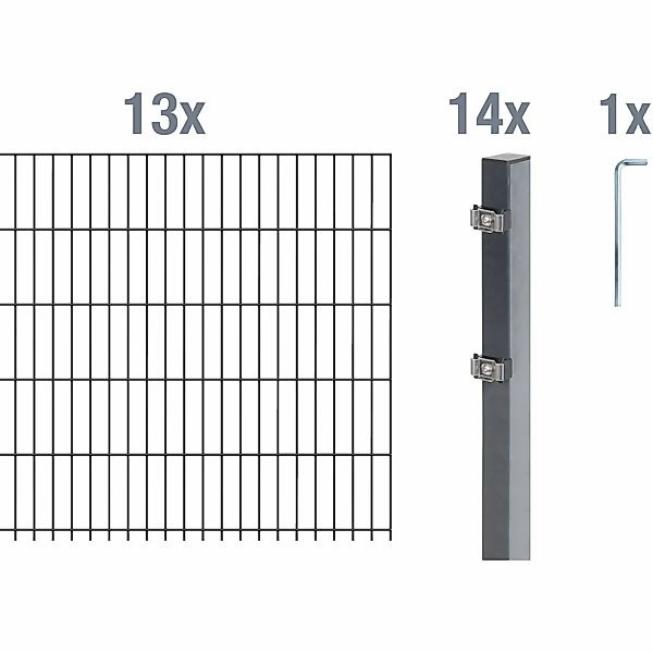 Alberts Doppelstabmattenzaun Grundset, (Set), Höhe: 80-160 günstig online kaufen