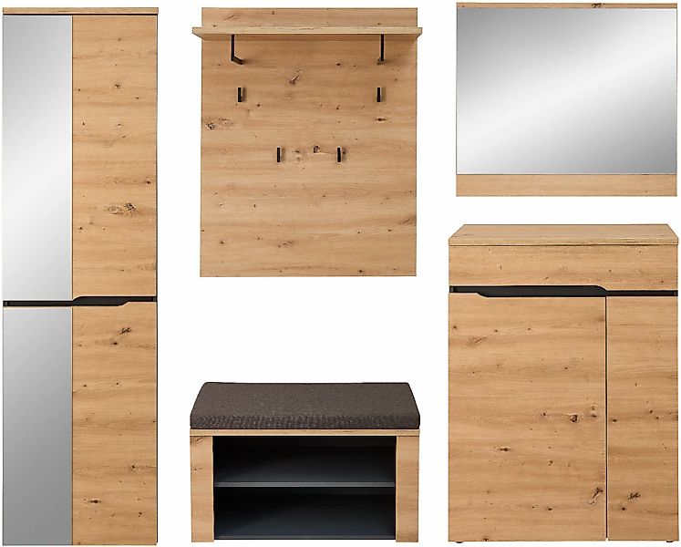 OTTO home Garderoben-Set "Bergen Garderobenset, 245/192/38 (B/H/T cm)" 5 St günstig online kaufen