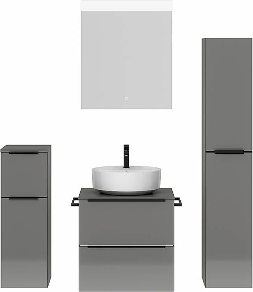 nobilia Badmöbel-Set "Alvene", (4 St., vormontiert, mit Soft-Close), Hochgl günstig online kaufen