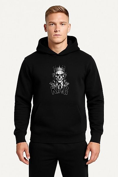 Banco Kapuzensweatshirt Herren Hoodie mit KING Totenkopf Print - Kapuzenpul günstig online kaufen