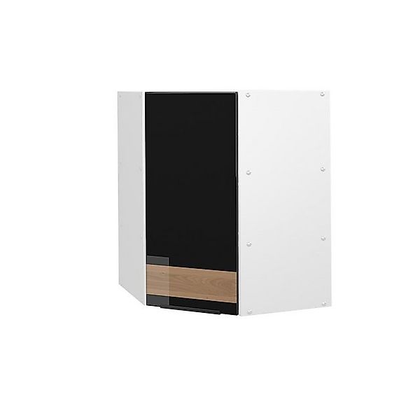 Vicco Eckhängeschrank Fame-Line Küchen-Eckschrank Schwarz-Eiche Hochglanz/W günstig online kaufen