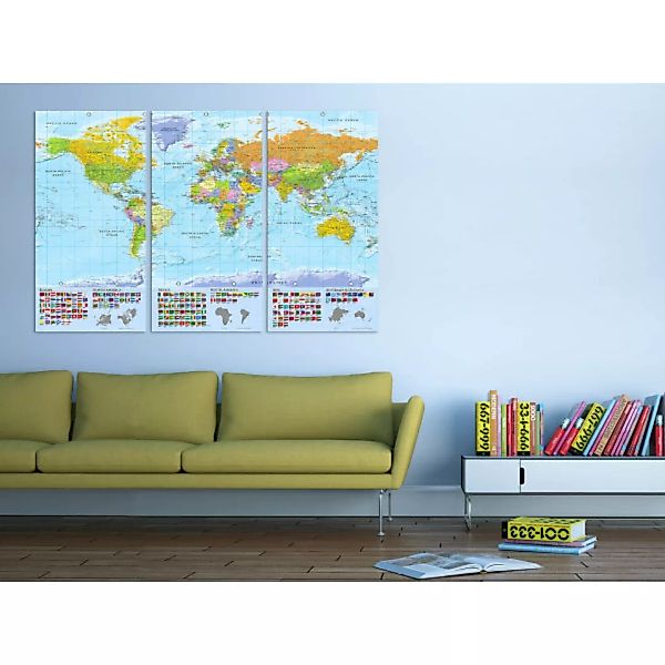 Leinwandbild World: Colourful Map II XXL günstig online kaufen