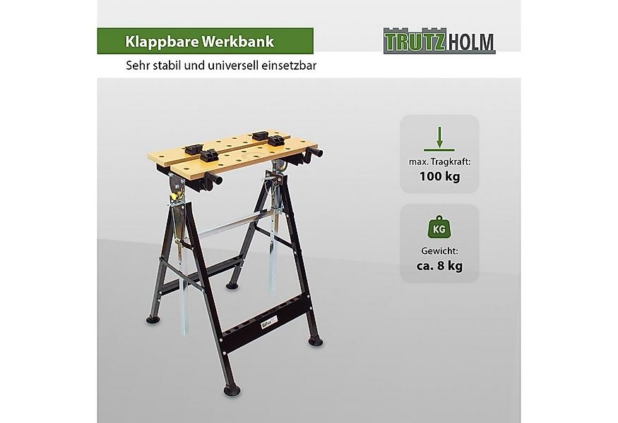 TRUTZHOLM Werkbank 100 kg Klappbar höhenverstellbar Werktisch Spanntisch Ar günstig online kaufen