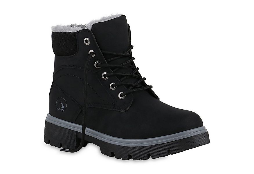 VAN HILL 841423 Stiefelette Damen Warm Gefütterte Worker Boots Stiefeletten günstig online kaufen