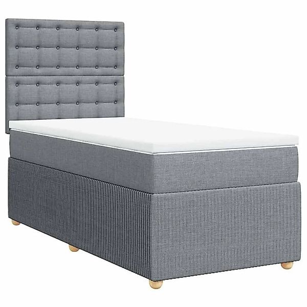 vidaXL Boxspringbett mit Matratze Hellgrau 80x200 cm Stoff 3294197 günstig online kaufen