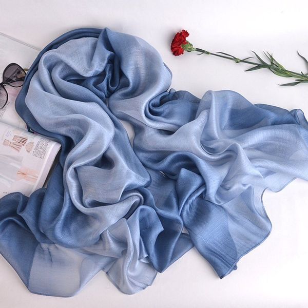 KINSI Seidentuch Monochromer Farbverlauf Damenschal, Modeschal, günstig online kaufen