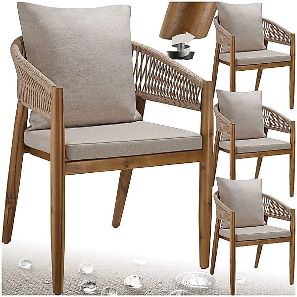 tectake Gartenstuhl Manacor (Set, 4 St), günstig online kaufen
