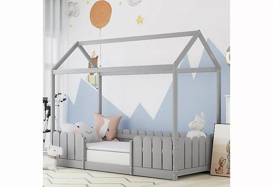 OKWISH Kinderbett Hausbett Kiefernholz (Mit Rausfallschutz und Lattenrost), günstig online kaufen