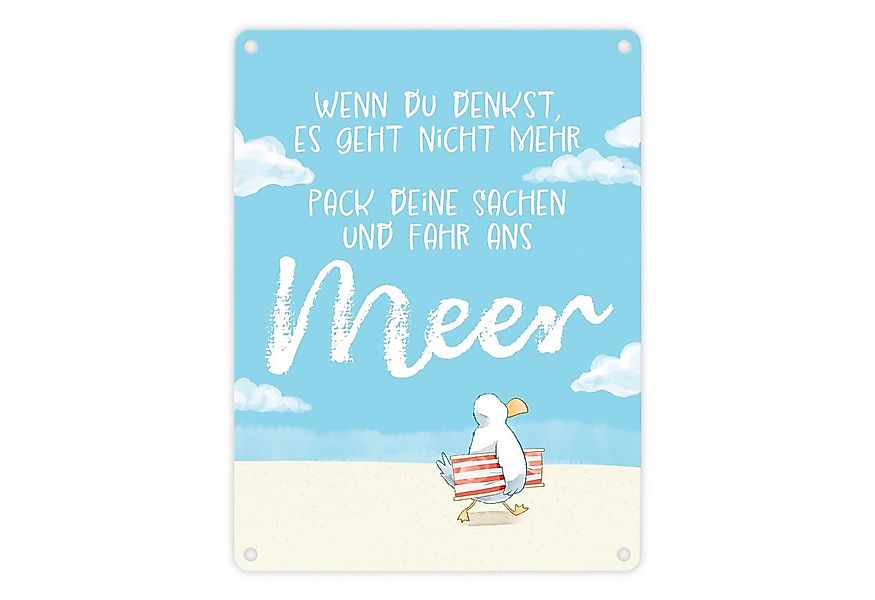 speecheese Metallschild Möwe Metallschild in 15x20 cm mit Spruch Fahr ans M günstig online kaufen