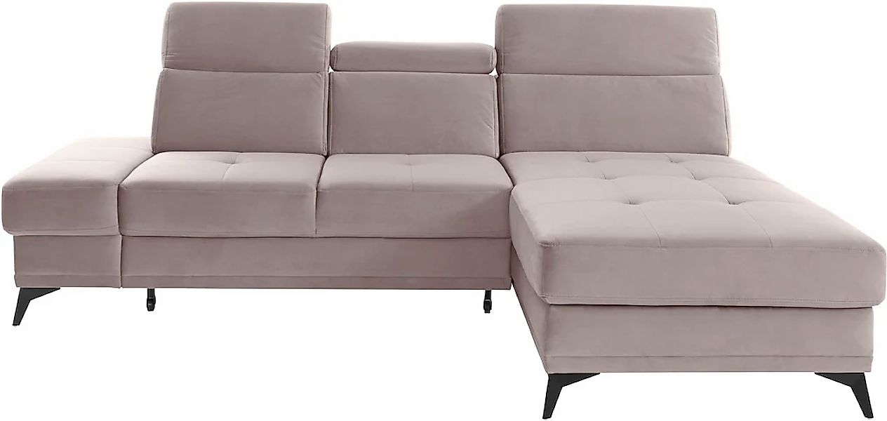 Home affaire Ecksofa "Cardiz L-Form" inkl.Kopfteilverstellung und Federkern günstig online kaufen