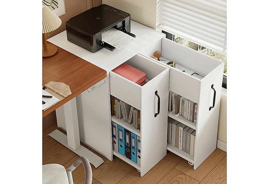 Flieks Aktenschrank mit Rollen und Schubladen Weiß (B52/T50/H75 cm, 1-St., günstig online kaufen