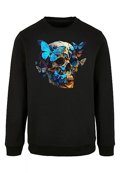F4NT4STIC Kapuzenpullover "Schmetterling Skull CREW" günstig online kaufen