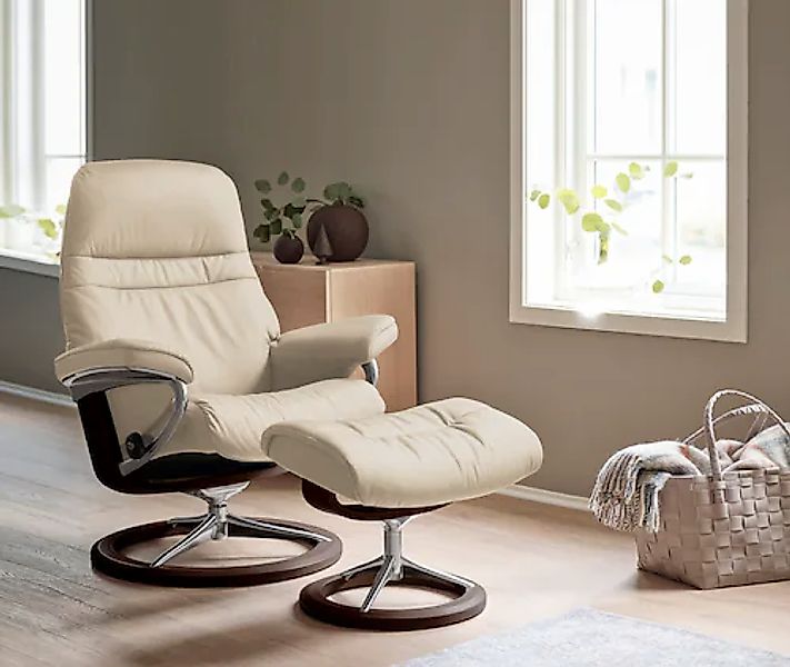 Stressless Fußhocker "Sunrise" mit Signature Base, Gestell Braun günstig online kaufen