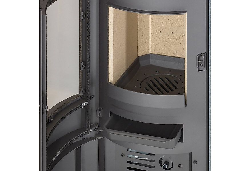 Thermia Kaminofen München XL Stahl creme weiß, 7 kW, Dauerbrand günstig online kaufen