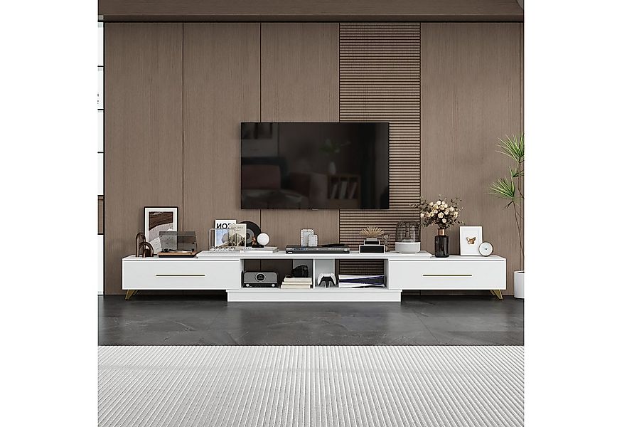 FUFU&GAGA Lowboard 261*29*38cm, Weiß, MDF günstig online kaufen