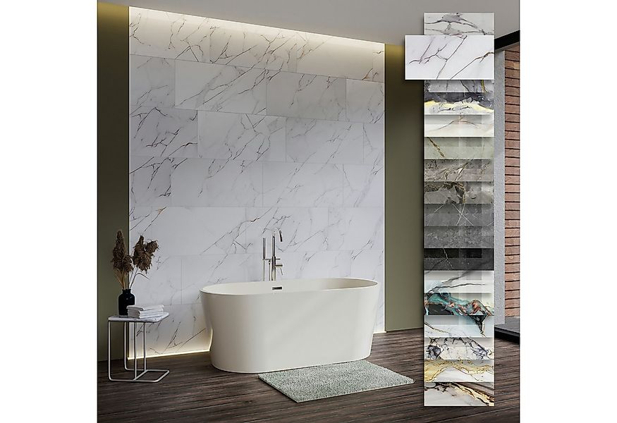 Hexim Wandpaneel, (Marmoroptik 9 Stück 78x39cm SPC Kunststoff Innen & Außen günstig online kaufen