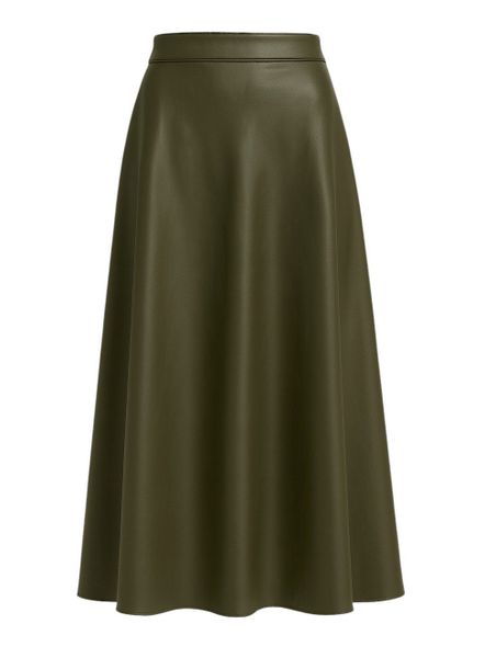 Mississhop Lederimitatrock Damen A-Linien langer Rock günstig online kaufen