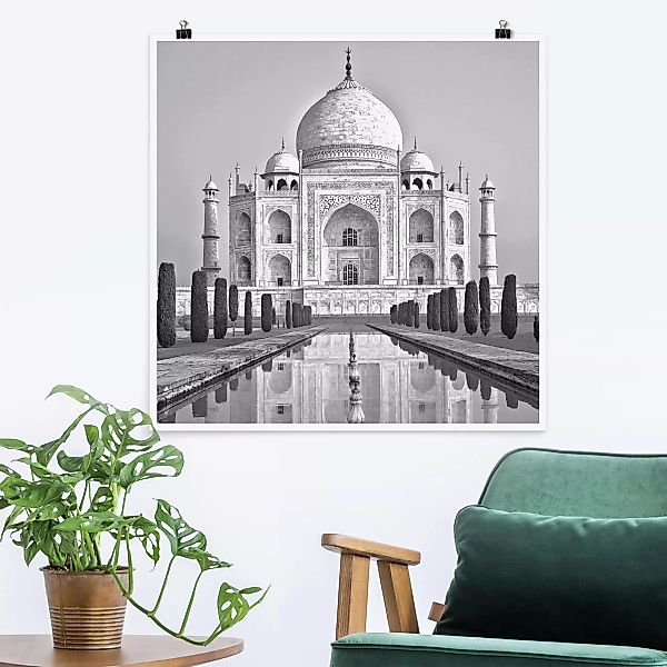 Poster - Quadrat Taj Mahal mit Garten günstig online kaufen