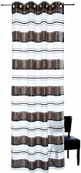 decolife Gardine "Anouk" Ösen 1 Stk. tlg. Ösenschal mit farbigen Querstreif günstig online kaufen