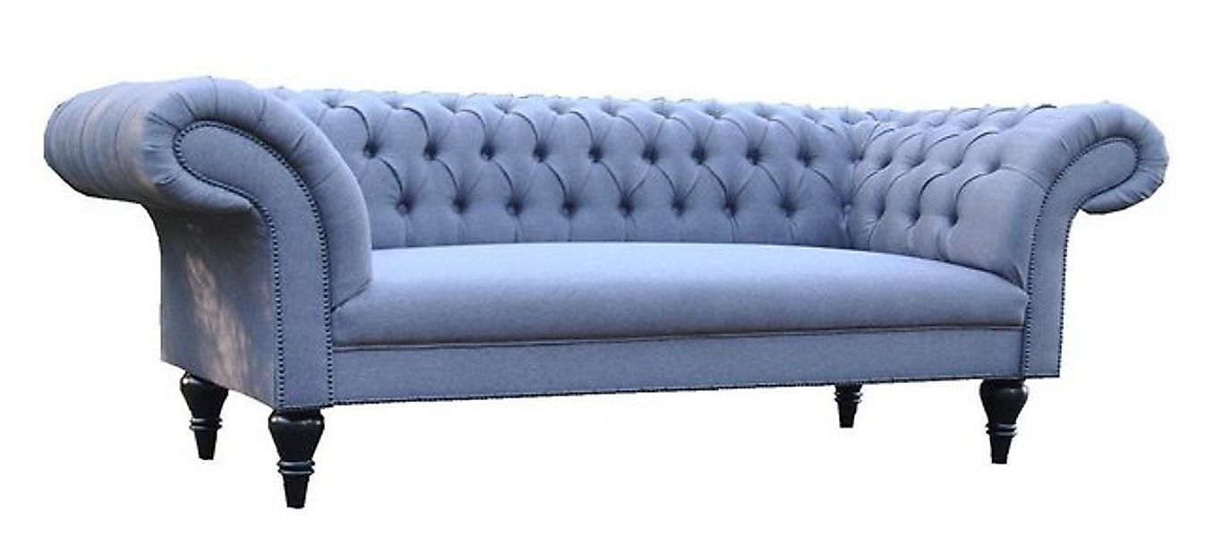 Xlmoebel Sofa Blau Chesterfield Textil Sofa mit Platz für drei Personen in günstig online kaufen