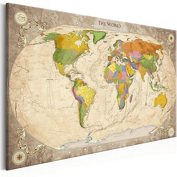 Wandbild - Map and Ornaments günstig online kaufen