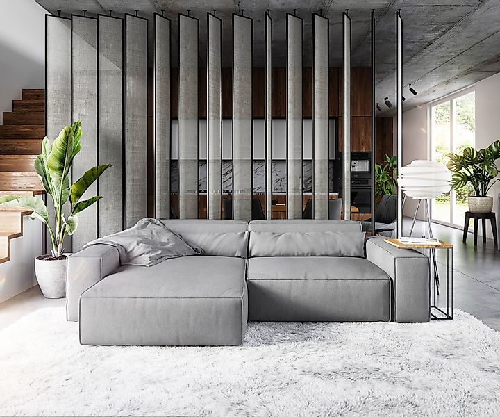 Ecksofa Sirpio XL 270x170 cm Mikrofaser Grau Recamiere variabel günstig online kaufen