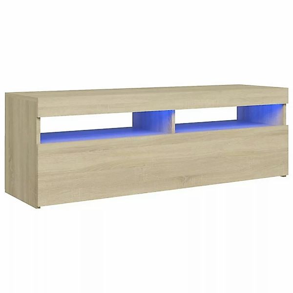 Tv-schrank Mit Led-leuchten Sonoma-eiche 120x35x40 Cm günstig online kaufen
