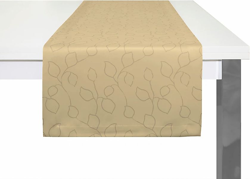 Wirth Tischläufer "Westport" Made in Germany, Jacquard Dekostoff, Blatt-Des günstig online kaufen