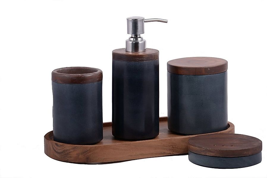 houseproud Badaccessoire-Set Twin Elements Badset fünfteilig aus Steatit un günstig online kaufen