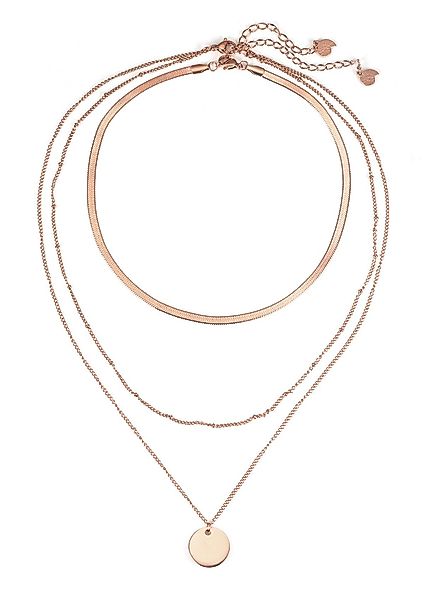Hey Happiness Edelstahlketten-Set Layer 18K Roségold günstig online kaufen