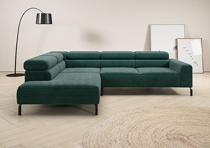 Home affaire Ecksofa »Antonelli, L-Form, inkl. Kopfteilverstellung, Breite günstig online kaufen