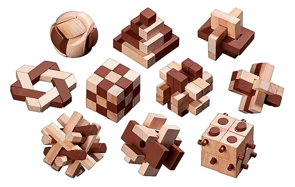 Philos Philos 6922 - Holzpuzzle-Sortiment, mit 10 unterschiedlichen Knobel. günstig online kaufen